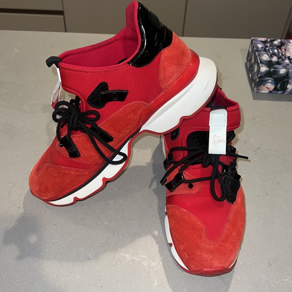 CHRISTIAN LOUBOUTIN RED RUNNER sz13 - Picture 6 of 12